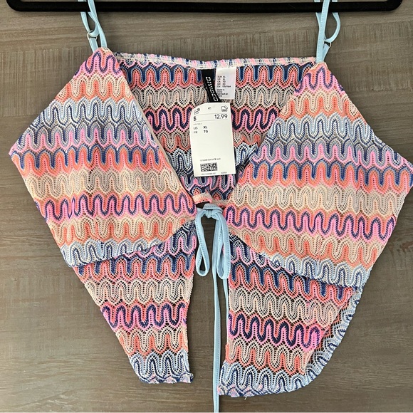 H&M Crochet-look Tie-detail Top size XL - Picture 5 of 11